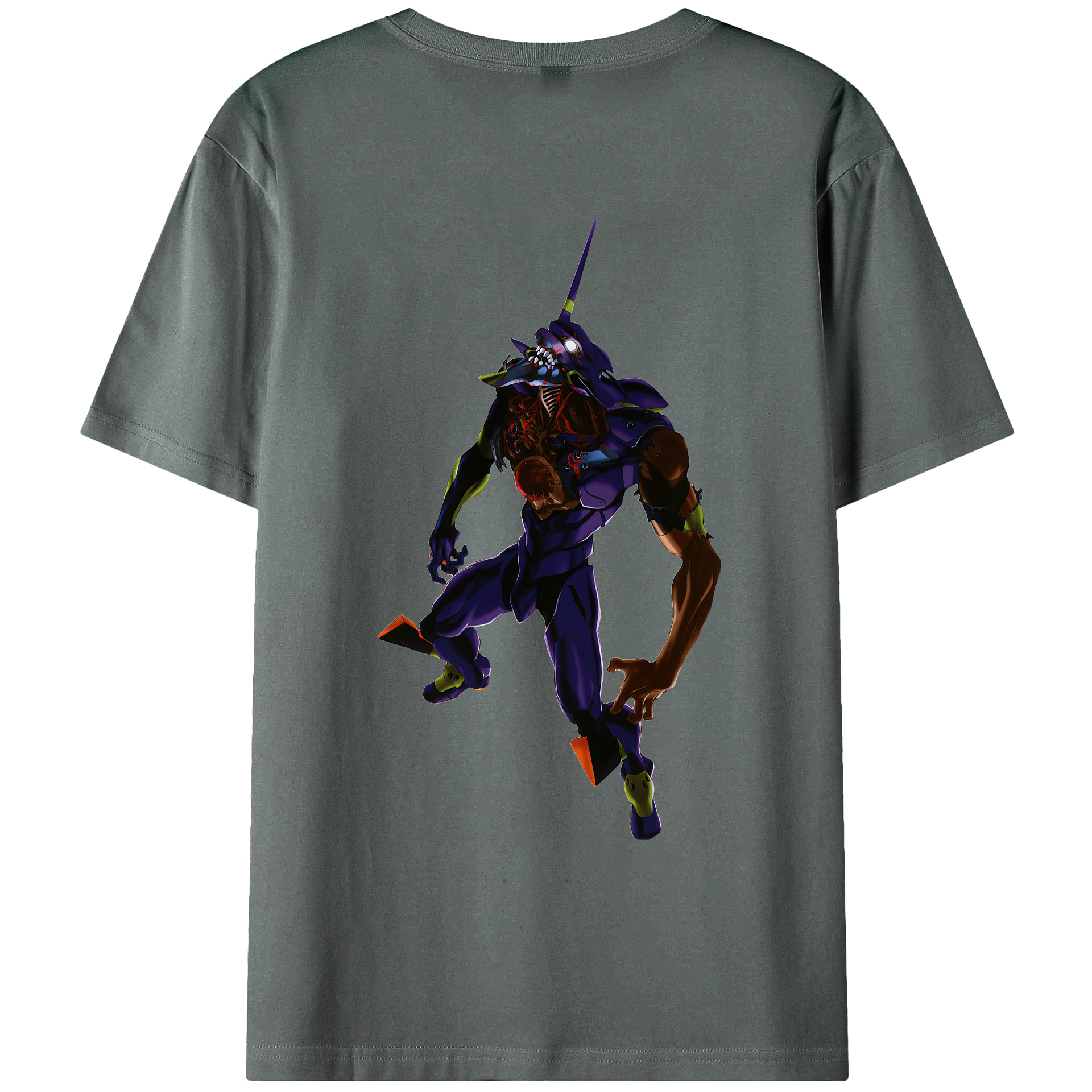 （画像用） EVA 新世紀エヴァンゲリオン 綿100％ メンズ半袖Tシャツ（バックプリント） 通気性